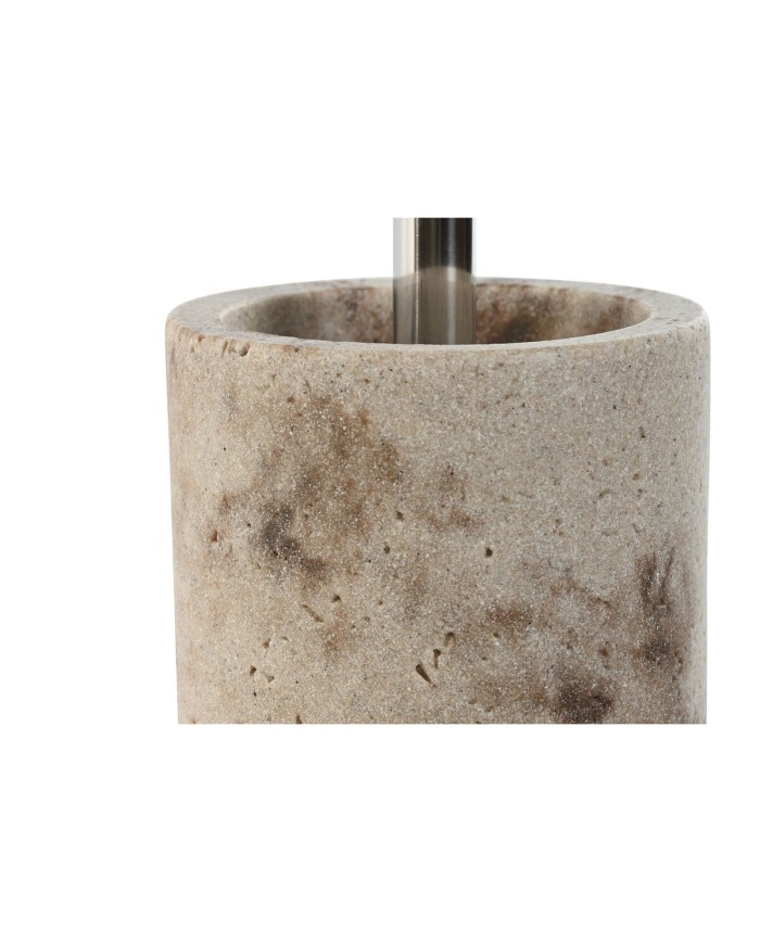 Scopino per il Bagno Home ESPRIT Crema Argentato Resina Polietilene 10,5 x 10,5 x 37 cm