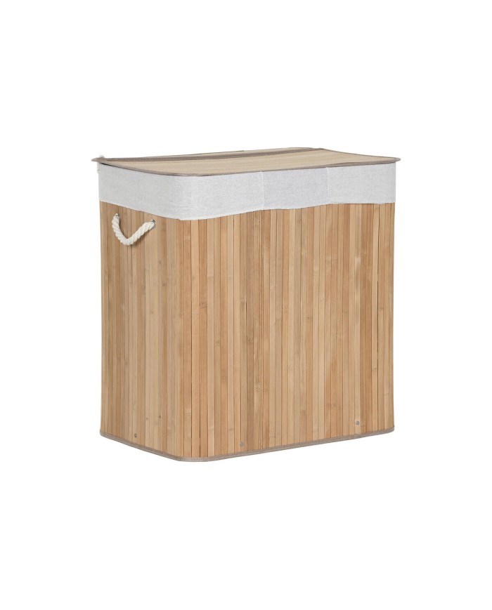 Cesto per i Panni Sporchi Home ESPRIT Bianco Naturale Bambù 140 L 60 x 40 x 60 cm