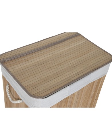 Cesto per i Panni Sporchi Home ESPRIT Bianco Naturale Bambù 140 L 60 x 40 x 60 cm
