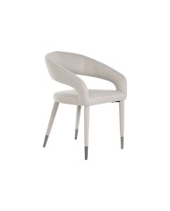 Sedia da Sala da Pranzo Home ESPRIT Grigio Poliestere Metallo 59 X 63 X 86 cm Sedia da Sala da Pranzo Home ESPRIT Grigio Poliestere Metallo 59 X 63 X 86 cm