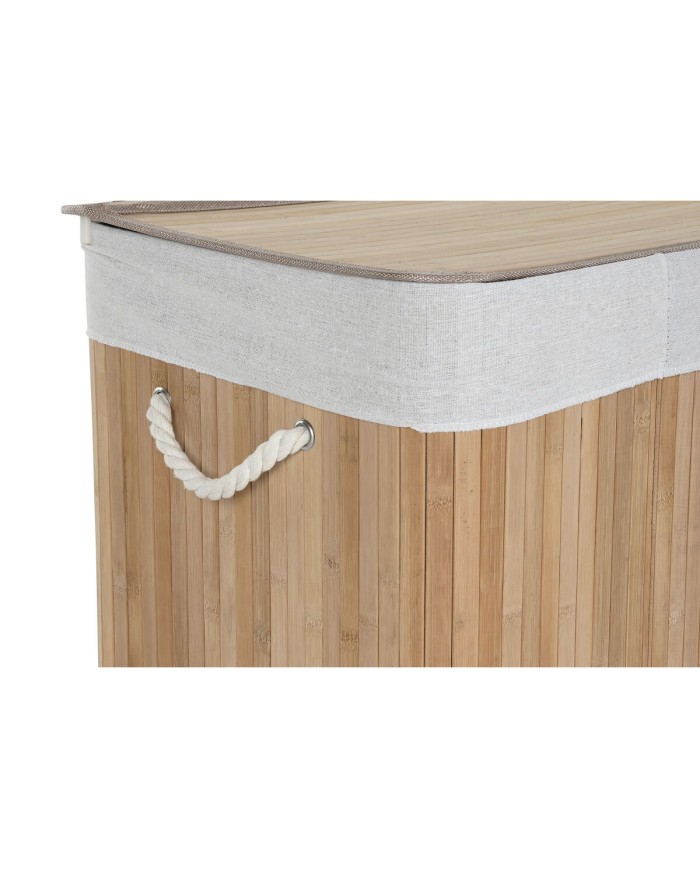 Cesto per i Panni Sporchi Home ESPRIT Bianco Naturale Bambù 140 L 60 x 40 x 60 cm