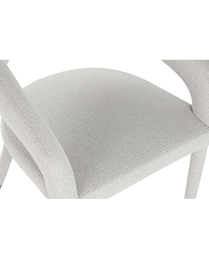 Sedia da Sala da Pranzo Home ESPRIT Beige Poliestere Metallo 57,5 X 60 X 81 cm Sedia da Sala da Pranzo Home ESPRIT Beige Poliestere Metallo 57,5 X 60 X 81 cm