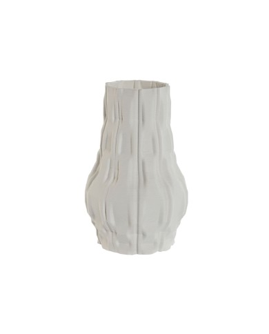 Vaso Home ESPRIT Bianco Gres Moderno 14,5 x 14,5 x 24 cm Vaso Home ESPRIT Bianco Gres Moderno 14,5 x 14,5 x 24 cm