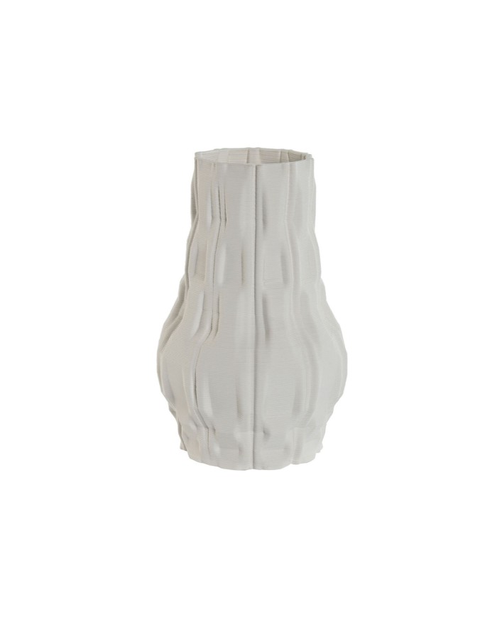 Vaso Home ESPRIT Bianco Gres Moderno 14,5 x 14,5 x 24 cm Vaso Home ESPRIT Bianco Gres Moderno 14,5 x 14,5 x 24 cm