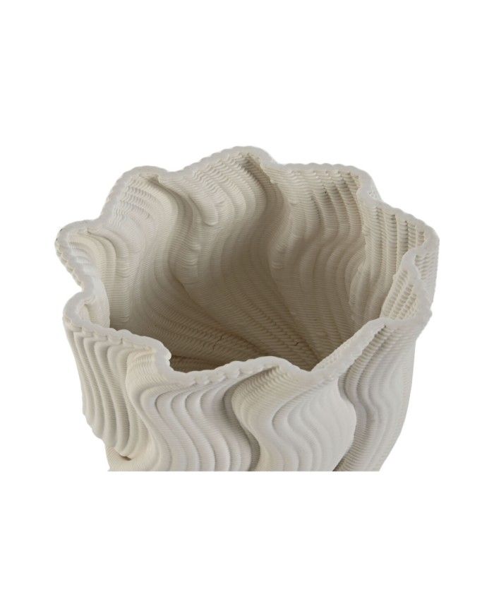 Vaso Home ESPRIT Bianco Gres Moderno 14 x 14 x 19 cm Vaso Home ESPRIT Bianco Gres Moderno 14 x 14 x 19 cm