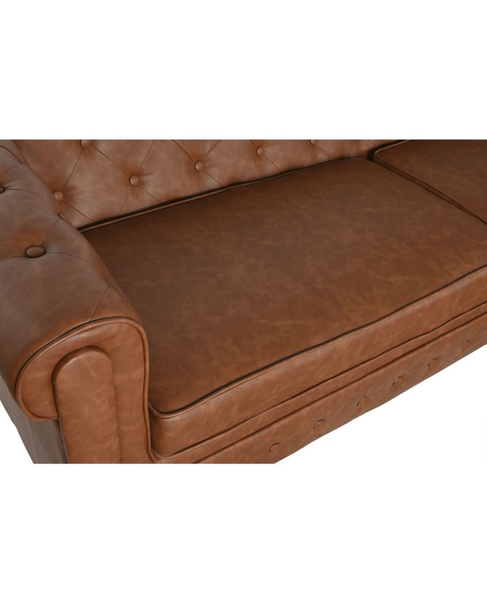 Divano a 3 Piazze Home ESPRIT Marrone Naturale Vintage 218 X 78 X 70 cm Divano a 3 Piazze Home ESPRIT Marrone Naturale Vintage 218 X 78 X 70 cm