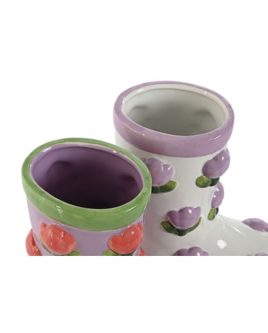 Vaso Home ESPRIT Bianco Lilla Dolomite Stivale 21 x 11 x 22 cm (2 Unità) Vaso Home ESPRIT Bianco Lilla Dolomite Stivale 21 x 11 x 22 cm (2 Unità)