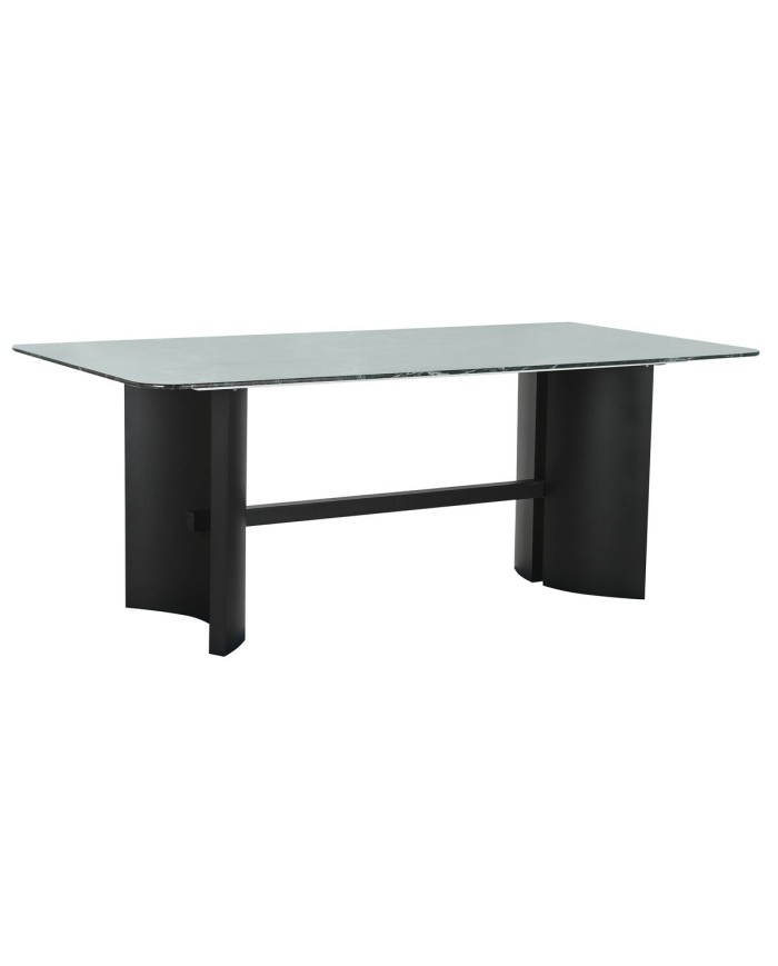 Tavolo da Pranzo Home ESPRIT Nero Verde Metallo Vetro Temperato 200 x 100 x 76 cm