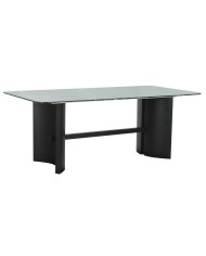 Tavolo da Pranzo Home ESPRIT Nero Verde Metallo Vetro Temperato 200 x 100 x 76 cm