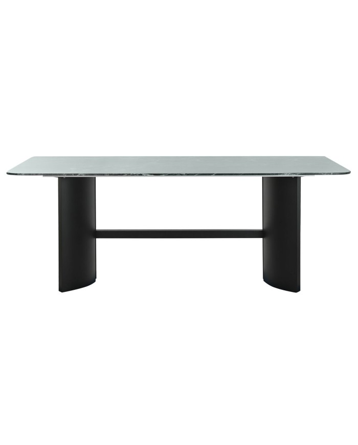 Tavolo da Pranzo Home ESPRIT Nero Verde Metallo Vetro Temperato 200 x 100 x 76 cm