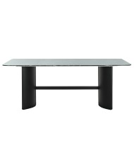 Tavolo da Pranzo Home ESPRIT Nero Verde Metallo Vetro Temperato 200 x 100 x 76 cm