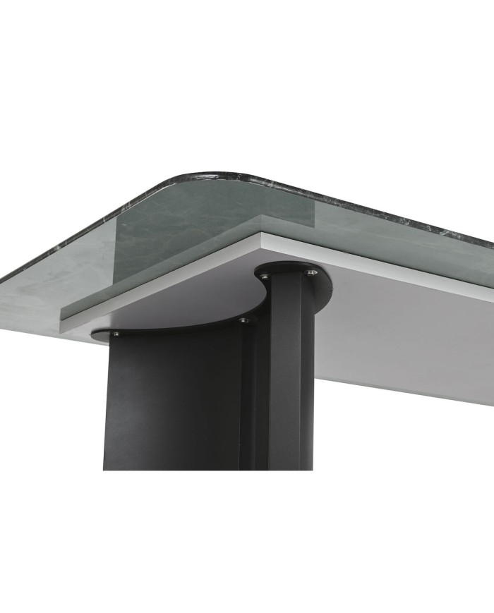 Tavolo da Pranzo Home ESPRIT Nero Verde Metallo Vetro Temperato 200 x 100 x 76 cm