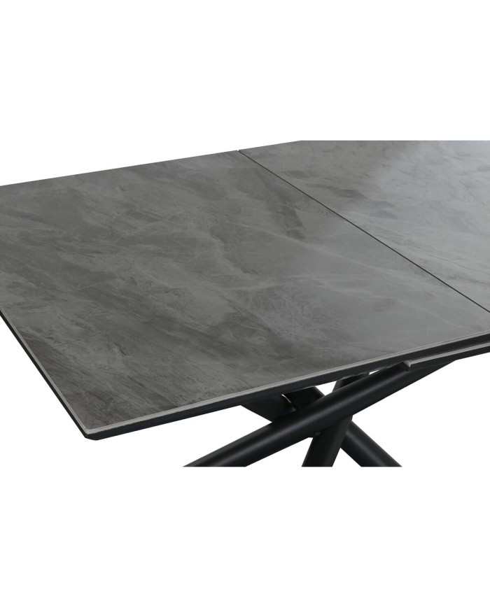 Tavolo da Pranzo Home ESPRIT Nero Grigio Metallo Ceramica 160 x 90 x 76 cm
