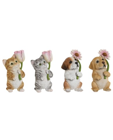 Statua Decorativa Home ESPRIT Multicolore animali 10,5 X 9 X 18,5 cm (4 Unità)