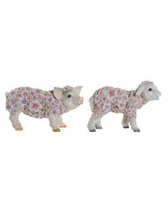 Statua Decorativa Home ESPRIT Bianco Multicolore Fiori 34 X 13,5 X 18,5 cm (2 Unità) Statua Decorativa Home ESPRIT Bianco Multicolore Fiori 34 X 13,5 X 18,5 cm (2 Unità)