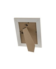 Cornice Portafoto Home ESPRIT Bianco Beige Cristallo polistirene Scandi 19 x 2 x 24 cm (4 Unità)