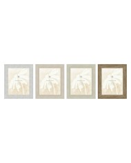 Cornice Portafoto Home ESPRIT Bianco Beige Cristallo polistirene Scandi 19 x 2 x 24 cm (4 Unità)