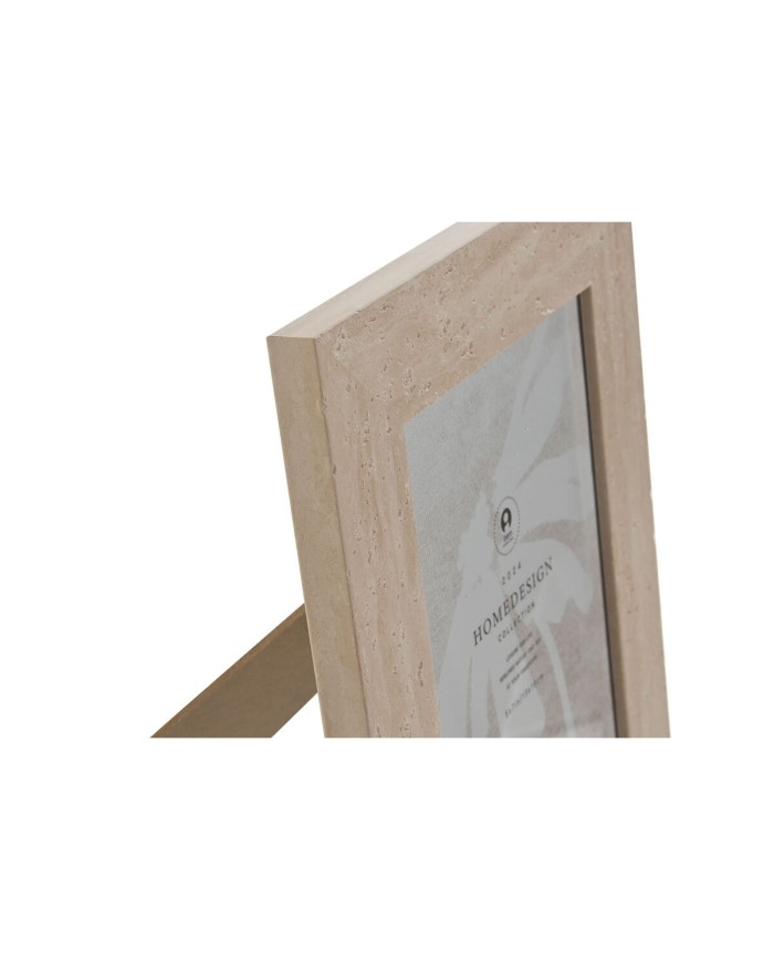 Cornice Portafoto Home ESPRIT Bianco Beige Cristallo polistirene Scandi 19 x 2 x 24 cm (4 Unità)