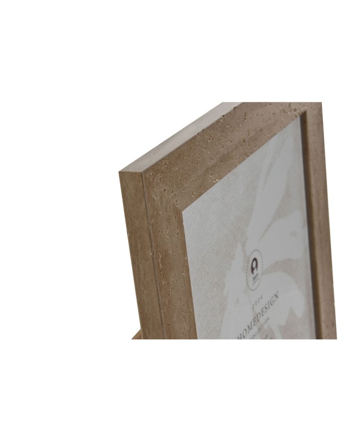 Cornice Portafoto Home ESPRIT Bianco Beige Cristallo polistirene Marmo Scandinavo 26 x 2 x 31 cm (4 Unità)