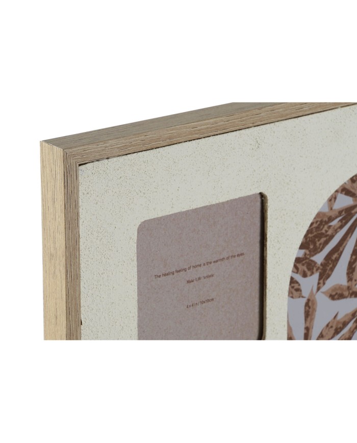Cornice Portafoto Home ESPRIT Beige Cristallo Legno MDF Scandinavo 34 X 2 X 39 cm