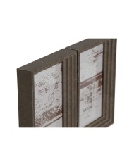 Cornice Portafoto Home ESPRIT Marrone Beige Cristallo polistirene Città 25 x 3 x 18 cm (2 Unità)