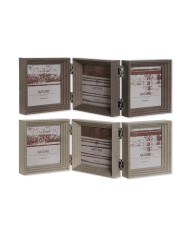 Cornice Portafoto Home ESPRIT Marrone Beige Cristallo polistirene 38 X 3 X 12 cm (2 Unità)