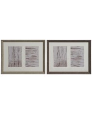 Cornice Portafoto Home ESPRIT Marrone Beige Cristallo polistirene 38 X 3 X 12 cm (2 Unità)