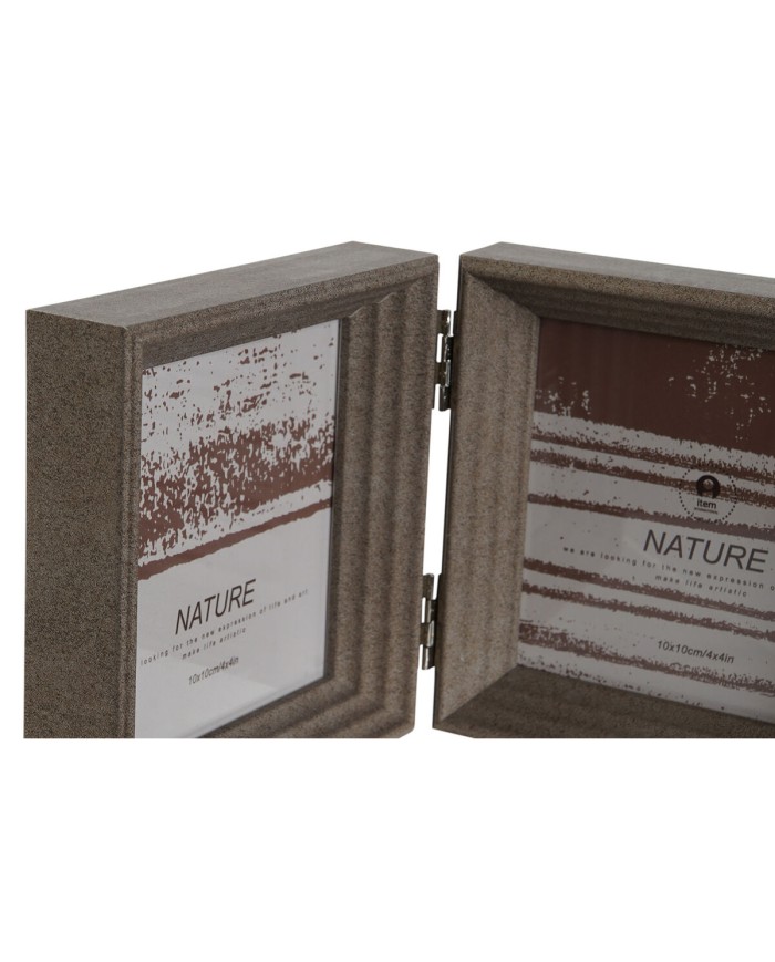 Cornice Portafoto Home ESPRIT Marrone Beige Cristallo polistirene 38 X 3 X 12 cm (2 Unità)