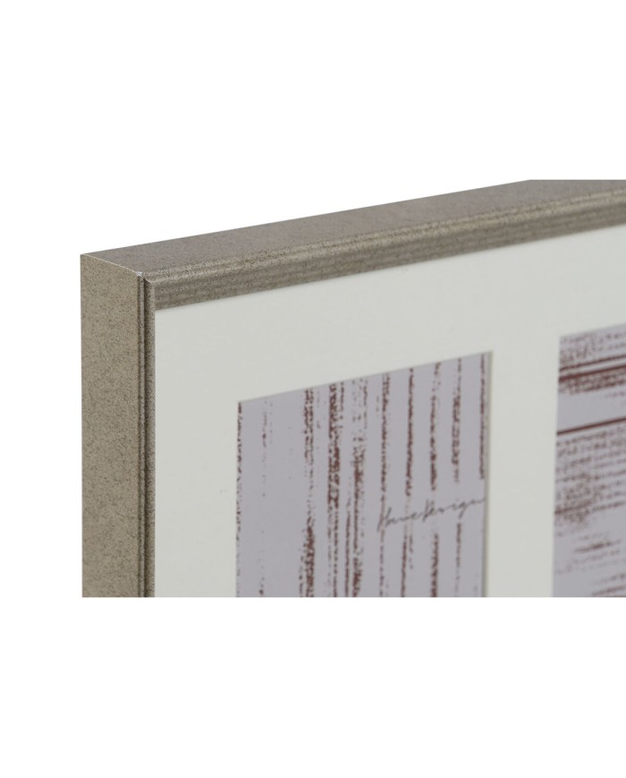 Cornice Portafoto Home ESPRIT Bianco Marrone Naturale Cristallo polistirene Città 29 X 3 X 23 cm (2 Unità)