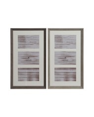 Cornice Portafoto Home ESPRIT Marrone Naturale Cristallo polistirene Città 56 X 3 X 18 cm (2 Unità)