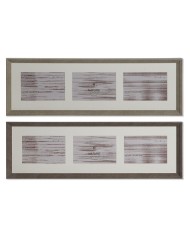 Cornice Portafoto Home ESPRIT Marrone Naturale Cristallo polistirene Città 56 X 3 X 18 cm (2 Unità)