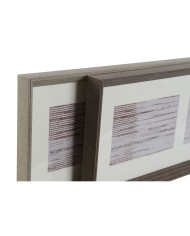 Cornice Portafoto Home ESPRIT Marrone Naturale Cristallo polistirene Città 56 X 3 X 18 cm (2 Unità)