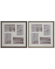 Cornice Portafoto Home ESPRIT Marrone Naturale Cristallo polistirene Città 56 X 3 X 18 cm (2 Unità)