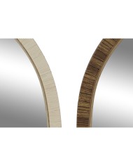 Specchio da parete Home ESPRIT Marrone Beige Naturale Avorio Scandi 55 X 2 X 75 cm (4 Unità)