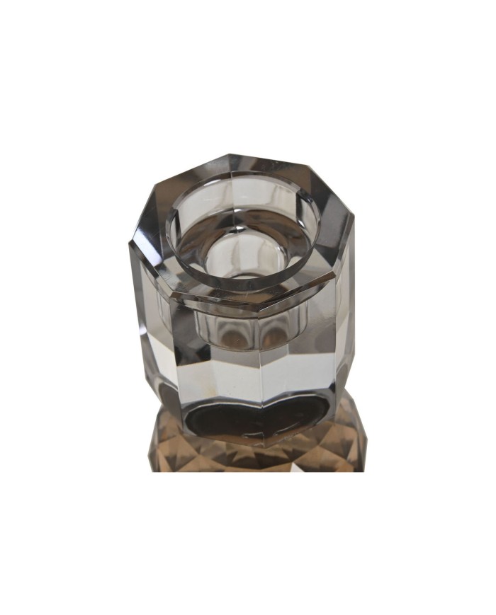 Portacandele Home ESPRIT Giallo Grigio Cristallo 7 x 7 x 20 cm Portacandele Home ESPRIT Giallo Grigio Cristallo 7 x 7 x 20 cm