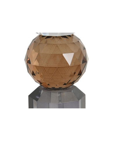 Portacandele Home ESPRIT Giallo Grigio Cristallo 7 x 7 x 20 cm