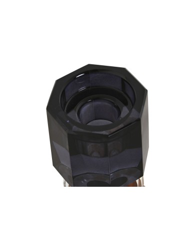 Portacandele Home ESPRIT Grigio Ambra Cristallo 5,5 X 5,5 X 14,7 cm