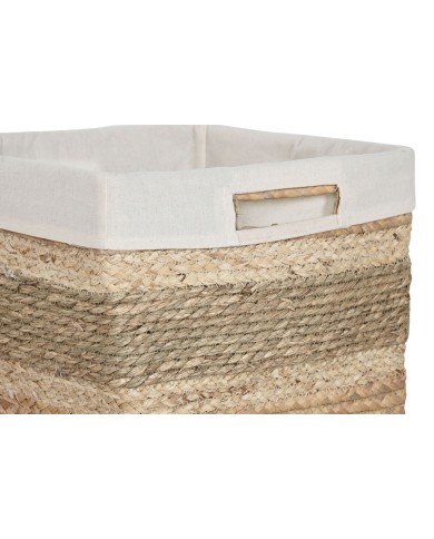 Set di Cestini Home ESPRIT Naturale Erba di mare Tropicale (3 Pezzi)