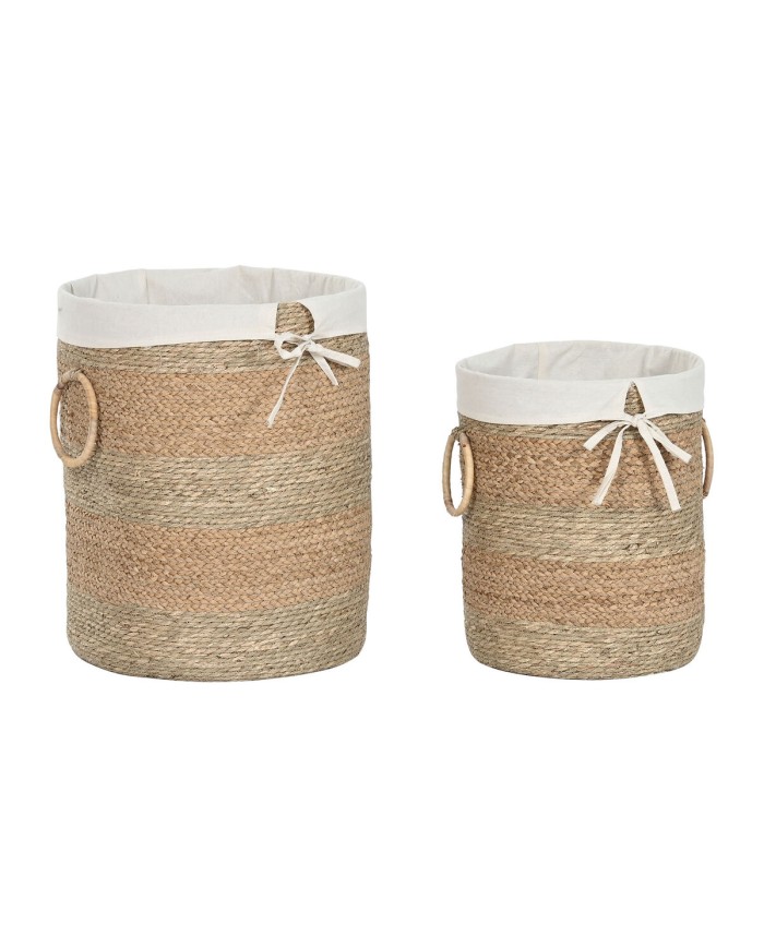 Set di Cestini Home ESPRIT Crema Naturale Erba di mare Tropicale (2 Pezzi) Set di Cestini Home ESPRIT Crema Naturale Erba di mare Tropicale (2 Pezzi)
