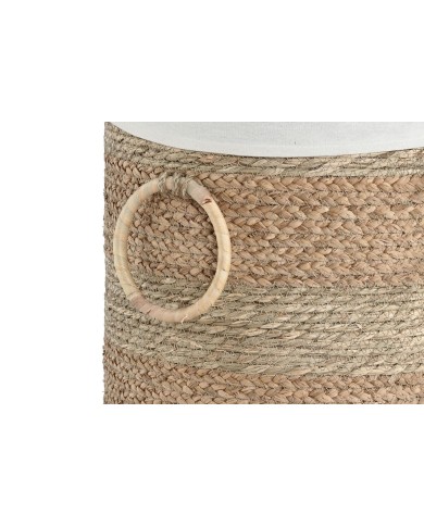 Set di Cestini Home ESPRIT Crema Naturale Erba di mare Tropicale (2 Pezzi)