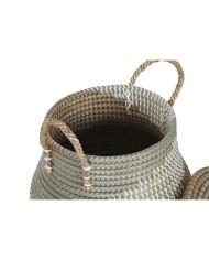 Set di Cestini Home ESPRIT Arancio Naturale Erba di mare Tropicale (2 Pezzi) Set di Cestini Home ESPRIT Arancio Naturale Erba di mare Tropicale (2 Pezzi)