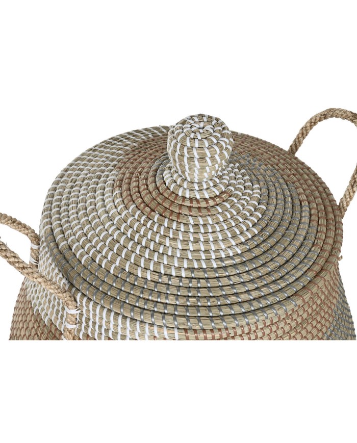 Set di Cestini Home ESPRIT Arancio Naturale Erba di mare Tropicale (2 Pezzi) Set di Cestini Home ESPRIT Arancio Naturale Erba di mare Tropicale (2 Pezzi)