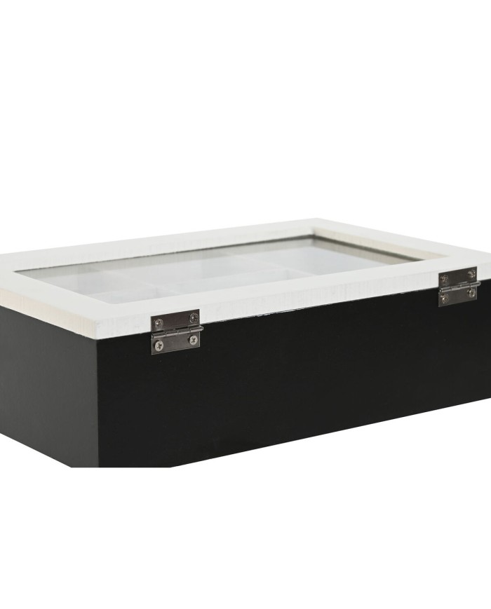 Scatola per Infusioni Home ESPRIT Bianco Nero Metallo Cristallo Legno MDF 23 x 15 x 6,5 cm (2 Unità) Scatola per Infusioni Home ESPRIT Bianco Nero Metallo Cristallo Legno MDF 23 x 15 x 6,5 cm (2 Unità)