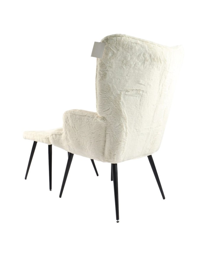 Poltrona Home ESPRIT Bianco Poliestere Metallo 72 X 74 X 97 cm