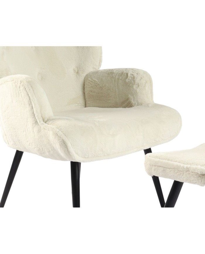 Poltrona Home ESPRIT Bianco Poliestere Metallo 72 X 74 X 97 cm