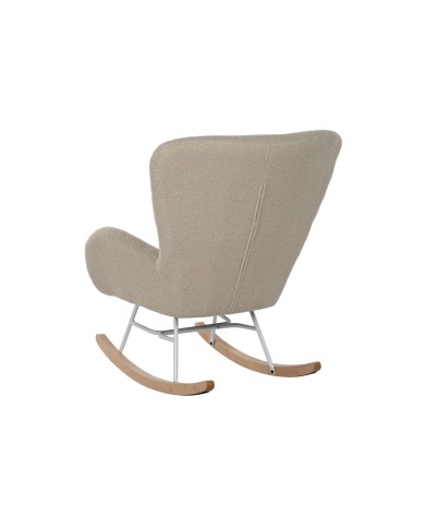 Sedia a Dondolo Home ESPRIT Bianco Poliestere Metallo 74 X 90 X 95 cm