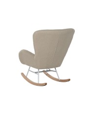 Sedia a Dondolo Home ESPRIT Bianco Poliestere Metallo 74 X 90 X 95 cm Sedia a Dondolo Home ESPRIT Bianco Poliestere Metallo 74 X 90 X 95 cm