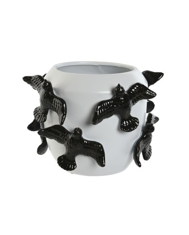 Vaso Home ESPRIT Bianco Nero Gres Moderno 29 X 29 X 21,5 cm Vaso Home ESPRIT Bianco Nero Gres Moderno 29 X 29 X 21,5 cm