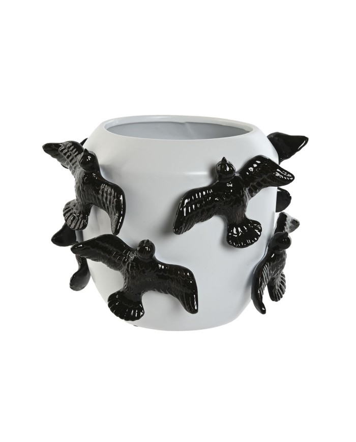 Vaso Home ESPRIT Bianco Nero Gres Moderno 29 X 29 X 21,5 cm Vaso Home ESPRIT Bianco Nero Gres Moderno 29 X 29 X 21,5 cm