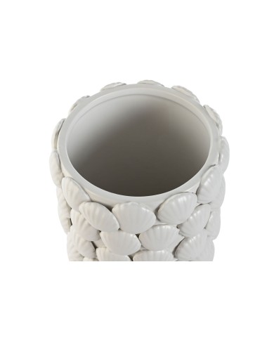Vaso Home ESPRIT Bianco Gres Mediterraneo 15,5 X 15,5 X 33,5 cm Vaso Home ESPRIT Bianco Gres Mediterraneo 15,5 X 15,5 X 33,5 cm